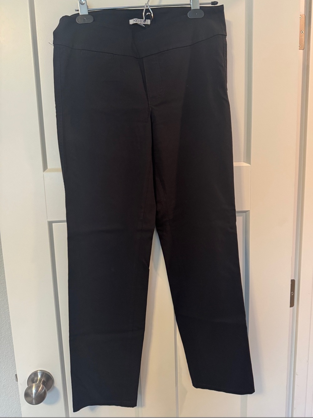 Nic+ Zoe Black Straight-Leg Pull-On Pants